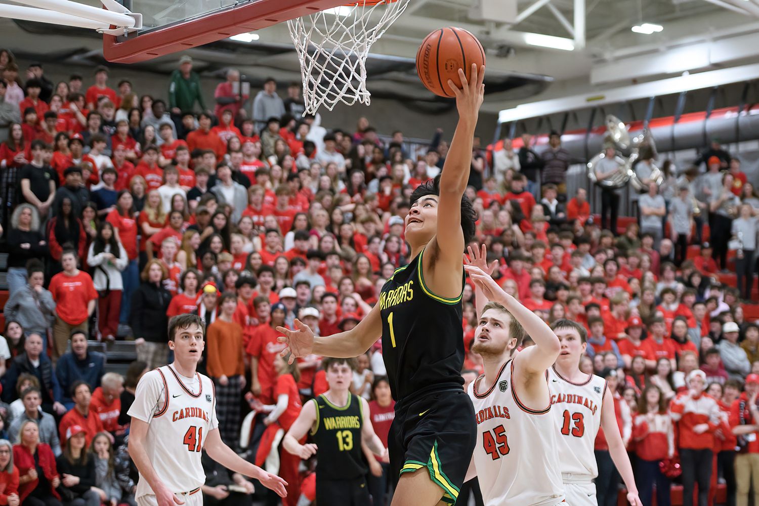 1 Lincoln vs Cleveland boys basketball 6A Oregon second round March 4 2023 Ken Waz 50